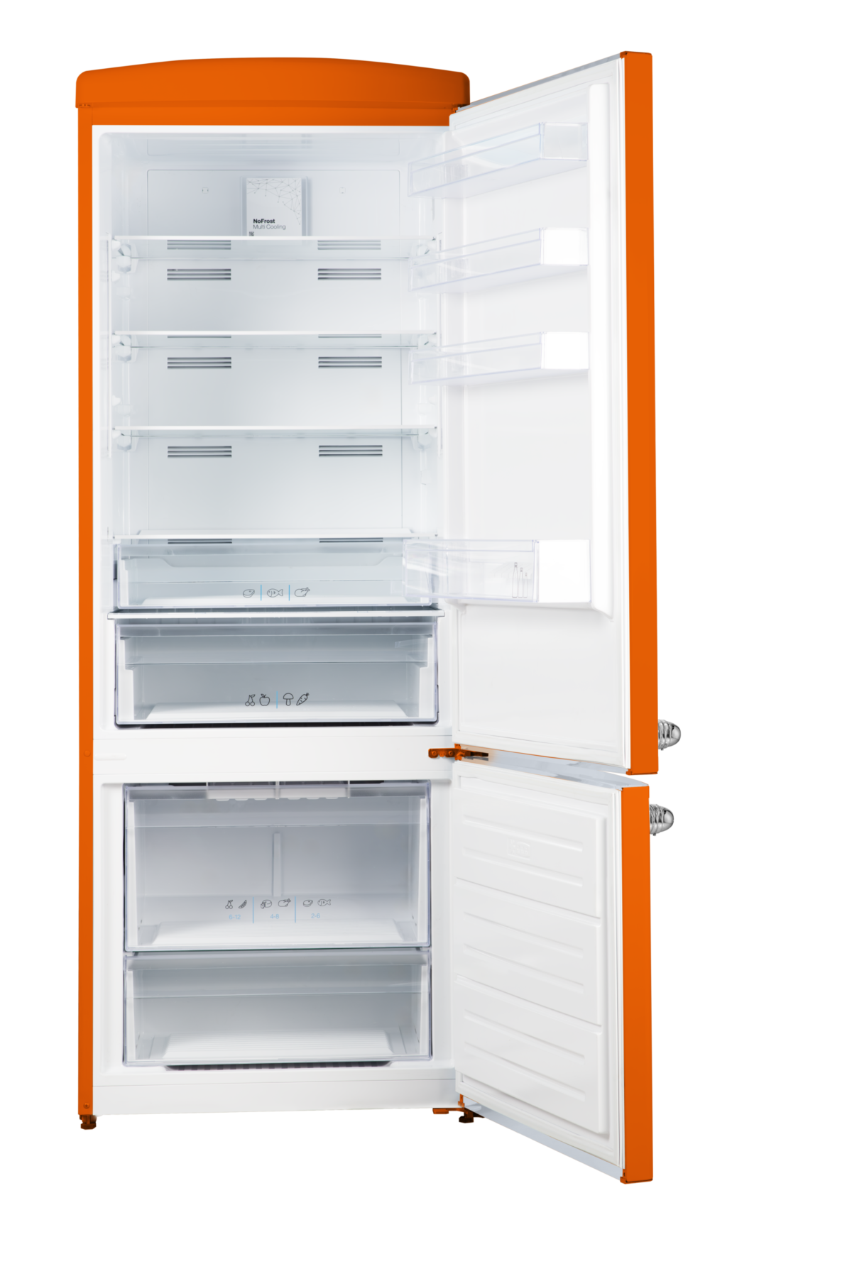 Réfrigérateur Nardi Combiné  Design Retro Orange 510L – Image 3