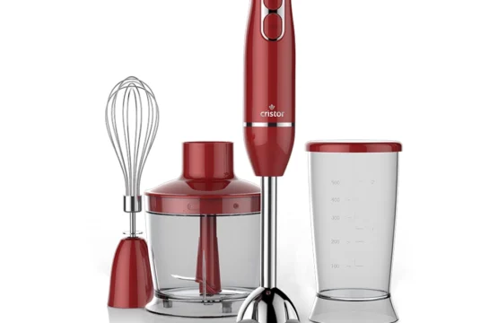 Bras Mixeur 3 en 1 CRISTOR Bras mixeur, Hachoir et Bras Fouet  Rouge_Chrome 500 W-500 ML