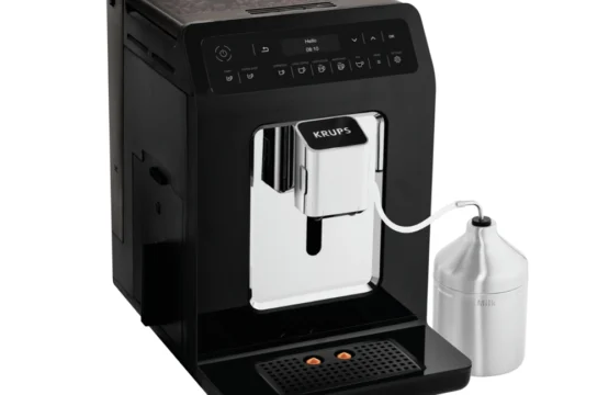 Expresso broyeur à café grains KRUPS Evidence noire avec pot à lait inox EA891810