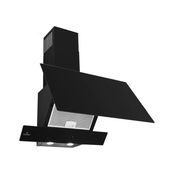 Hotte Décorative CRISTOR FABIOLA2 - 60 Cm - 500 m3/h - Tactile - Glass Noir - HD650FA2BG – Image 2