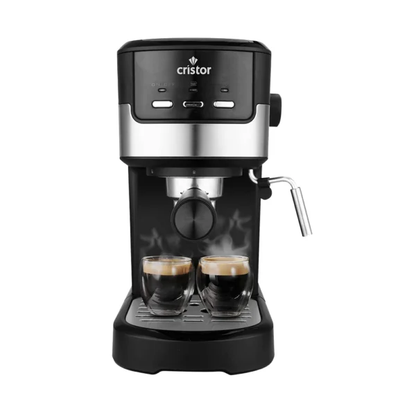 Mini Machine A Café 3 en 1 CRISTOR Capsules et Café moulu -20 BARS-1100 W- Noir Inox CMD110NS
