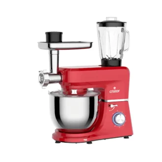 Pétrin CRISTOR Multi Fonctions -7 L-1400 W- Rouge_inox