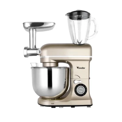 Pétrin CONDOR POWER MIX Multi Fonction - Double Crochet - 1600W - 8L Bol - 1,5L Blender - Beige