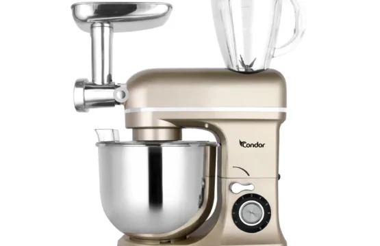 Pétrin CONDOR POWER MIX Multi Fonction - Double Crochet - 1600W - 8L Bol - 1,5L Blender - Beige