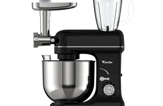 Pétrin CONDOR POWER MIX Multi Fonction - Double Crochet - 1600W - 8L Bol - 1,5L Blender - Noir