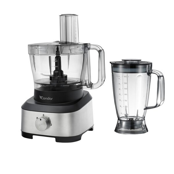 Robot de cuisine CONDOR VERSA CHEF Multi fonction - 1000 W - 3,5L Bol - 1,8L Blender - Inox_Noir - rc-mv1sn – Image 5