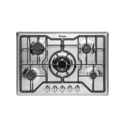 Table de cuisson CRISTOR Encastrable- 5Feux -Inox-Fonte TE75WCR5FX