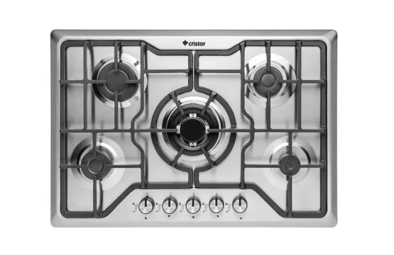 Table de cuisson CRISTOR Encastrable- 5Feux -Inox-Fonte TE75WCR5FX
