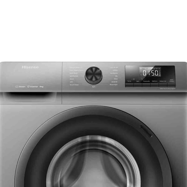 Machine à laver HISENSE Frontale - 08KG - inverter - vapeur - 1400tr/min- Grise - wfqp8014evmt WFQP8014EVMT – Image 4