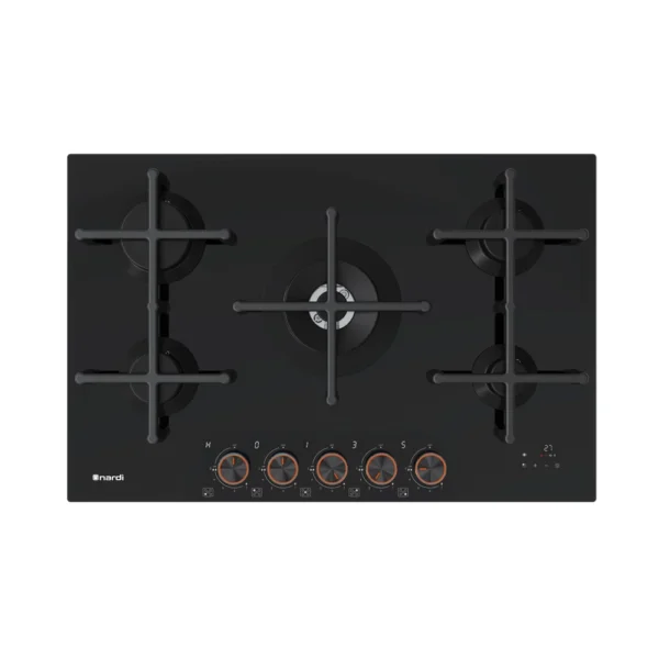 Table De Cuisson NARDI - 5 Feux - Connecté - Avec minuterie - Black glass NTE85GGWF8