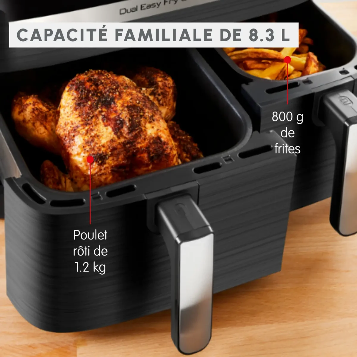 Air Fryer MOULINEX Dual Easy Fry & Grill 8.3L – Image 4