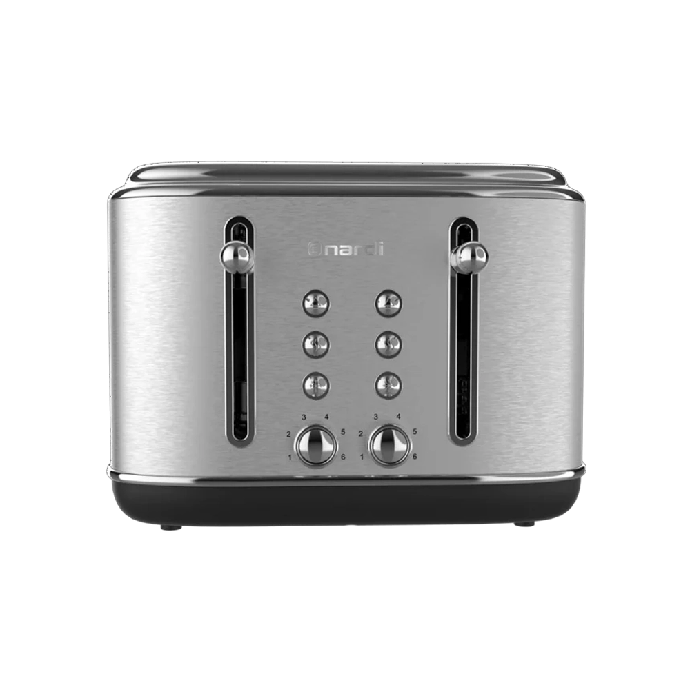 Grille pain – Rétro – 4 Tranches – 2300 W – Argenté NGP420CA Grille pain NARDI Rétro Argenté 4 tranches – Image 1