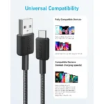 ANKER 322 USB-A TO USB-C CABLE (6FT BRAIDED) black A81H6H11 – Image 2