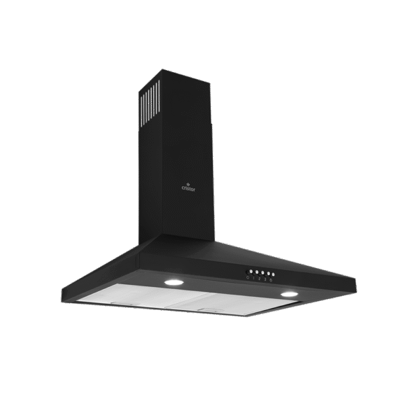 Hotte Pyramidale CRISTOR FIONA1 - 60 Cm - Filtres à charbon - 300 m3/h - Noire HP630FI1B