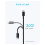 ANKER NEW NYLON USB-C TO USB-C 2.0 CABLE 6FT black A8753H11 – Image 3