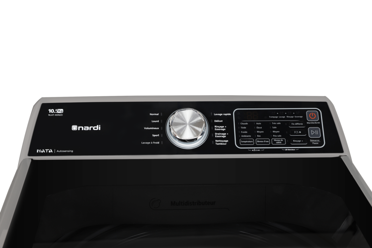 Machine à Laver NARDI 10,5 Kg Top Loading Automatique Grise – Image 2