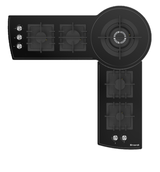 Table De Cuisson Rotative NARDI - 5 Feux - Black glass NTE105GGWR1