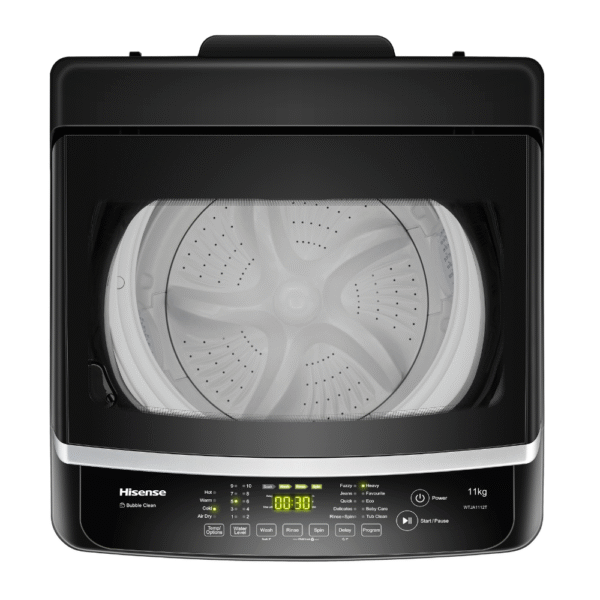 Machine à Laver HISENSE  Automatique Top Loading-11 Kg Lavage - Gris titanium WTJA1112T – Image 2