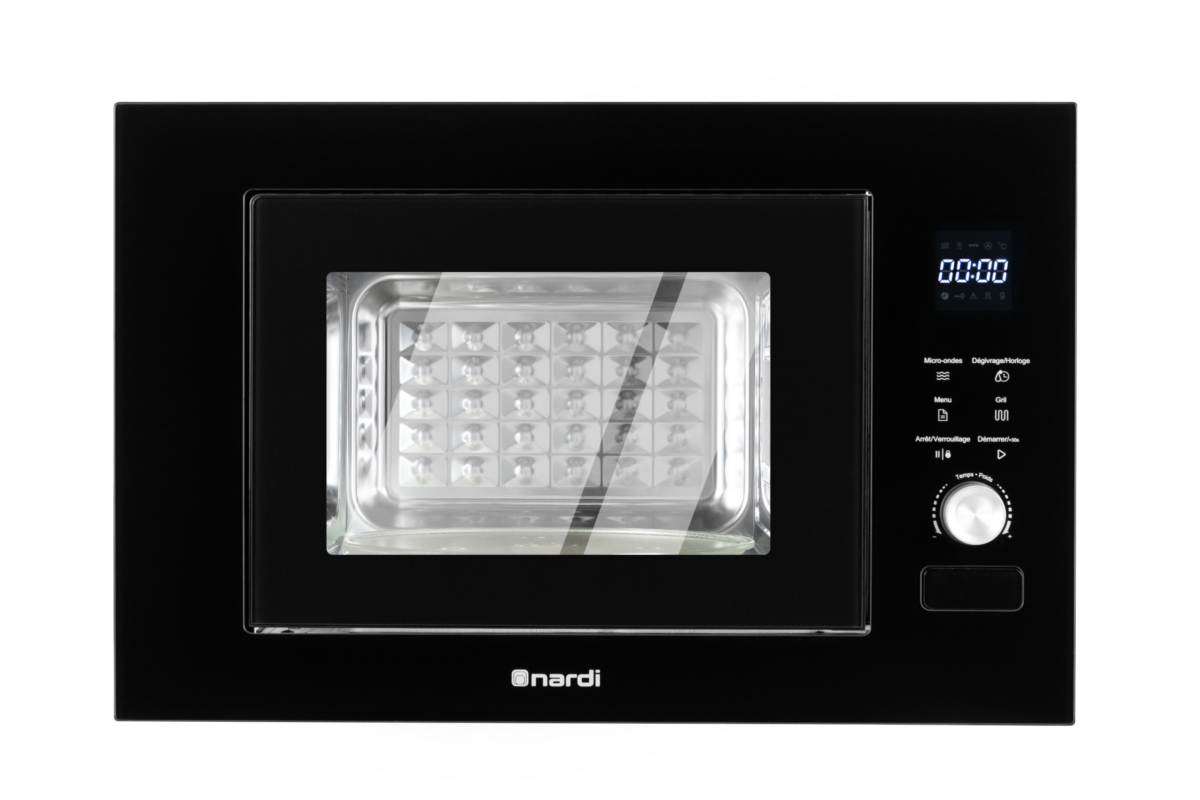 Micro-ondes Encastrable NARDI Combiné Black glass 25L – Image 1