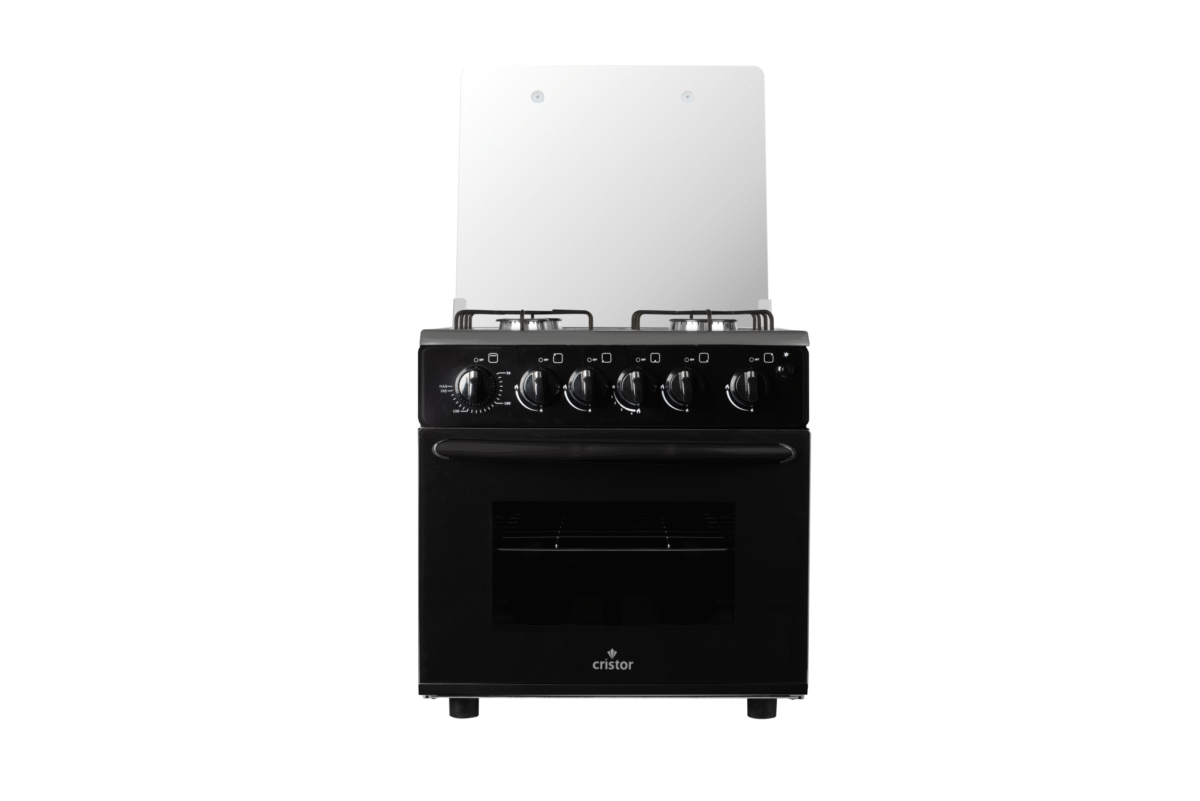 Cuisinière  Cristor 4feux Mini avec grill  Noir  50cm – Image 1