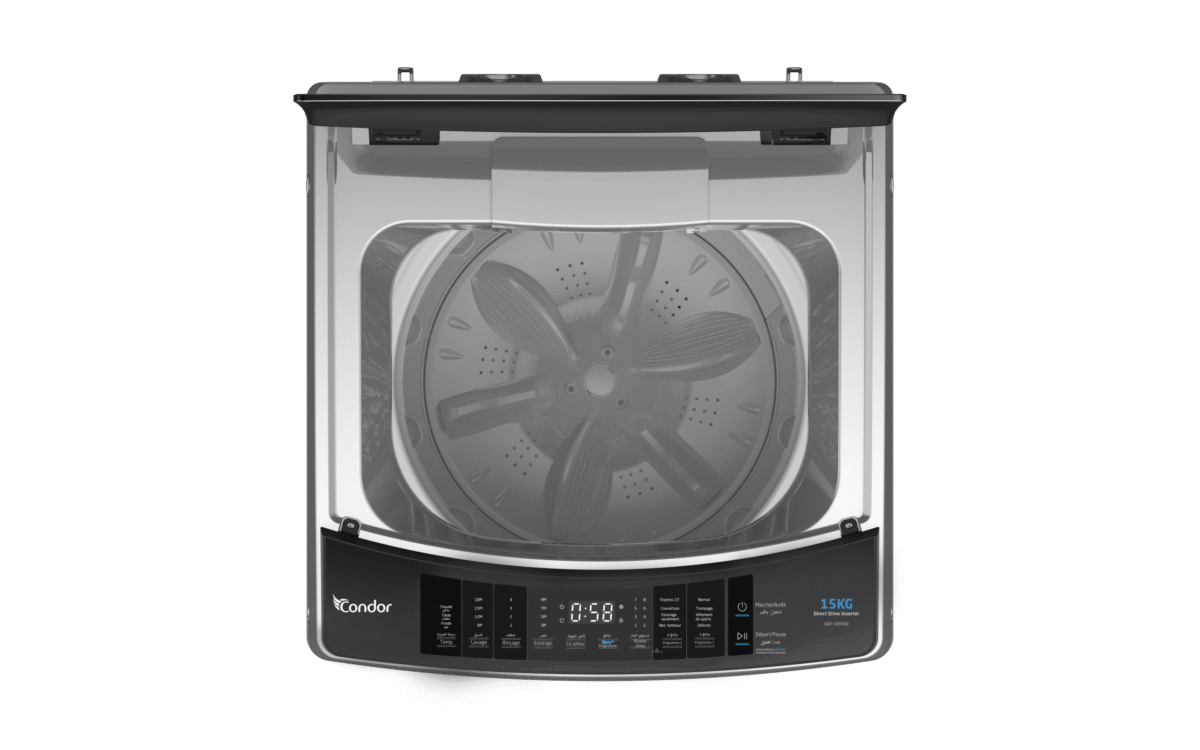 Machine à Laver CONDOR Top loading Direct Drive Inverter Dark Silver 15 kg – Image 5