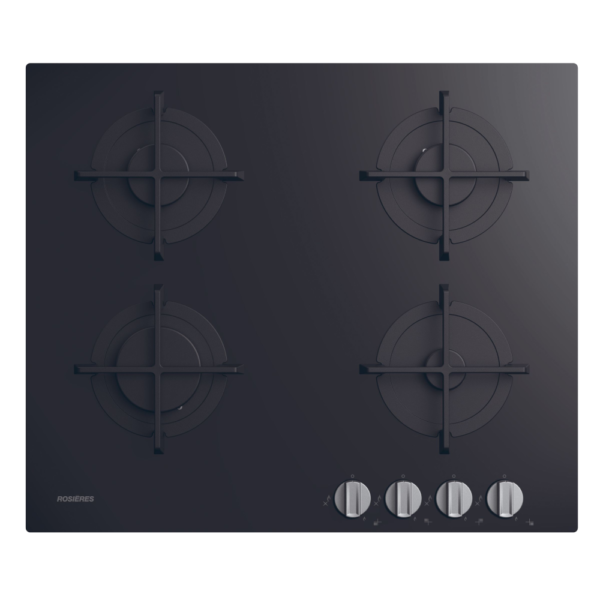 Table de cuisson Rosières 4Feux black glass thermocouple grille fonte