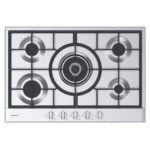 Table de cuisson Rosières 5 Feux Inox Wok avec Thermocouple et Grille en Fonte