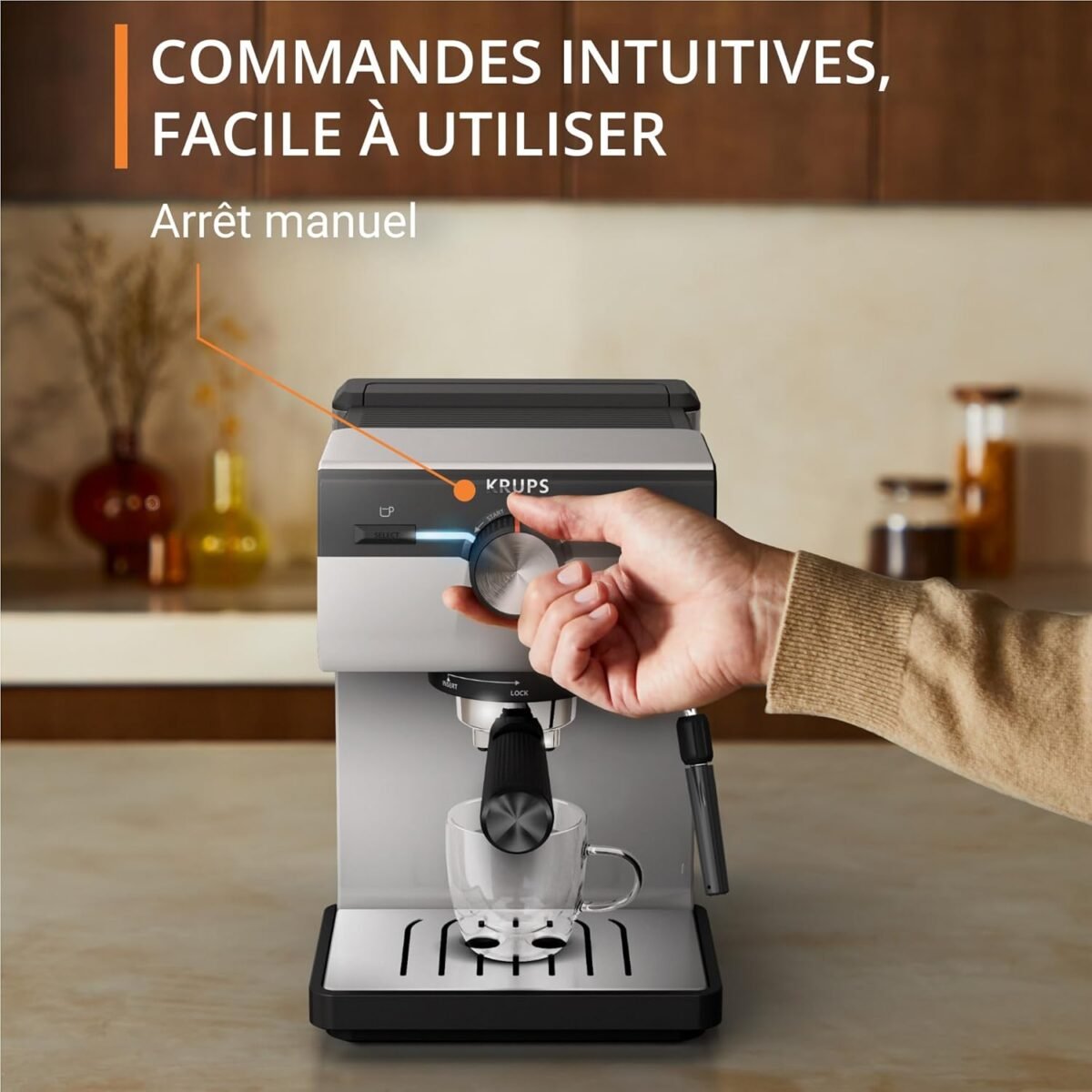 Machine espresso manuelle Authentic Gris clair XP381B10 – Image 7