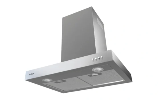 Hotte Aspirante CANDY 60CM T-Shape en Inox Boutons 3 Vitesses avec Filtres Charbon et Aluminium