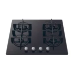 Table de cuisson encastrable CANDY 4 feux Wok Black Glass  Thermocouple Commande frontale