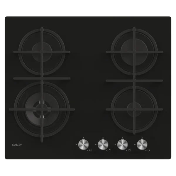 Table de cuisson CANDY/04 Feux /Wok/Thermocouple/Commande frontale /Fonte/Black Glass CDK6GF4WEKB
