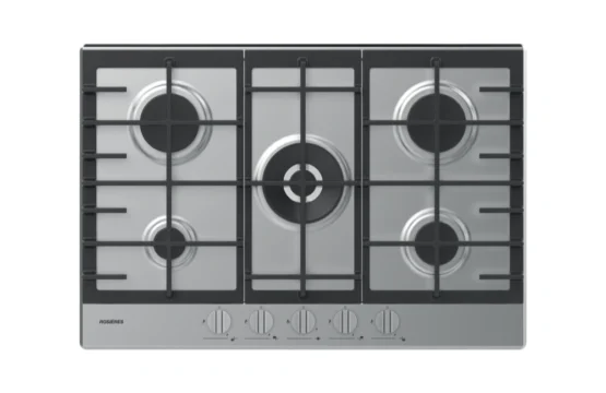 Table de cuisson Rosières 5 Feux Inox Wok avec Thermocouple et Grille en Fonte
