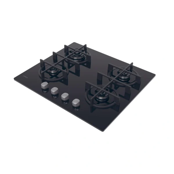 Table de cuisson CANDY/04 Feux /Thermocouple/Commande frontale /Fonte/Black Glass CVG6B – Image 7
