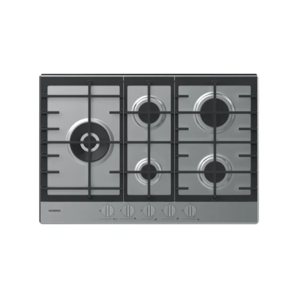Table de cuisson Rosières 5 Feux Inox wok à gauche thermocouple grille en fonte