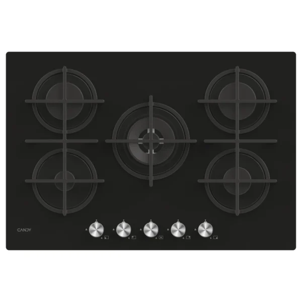 Table de cuisson CANDY/05 FEUX/Wok/Thermocouple/Commande frontale  /Fonte/BLACK GLASS