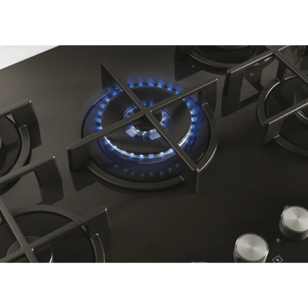 Table de cuisson CANDY/05 FEUX/Wok/Thermocouple/Commande frontale  /Fonte/BLACK GLASS – Image 2