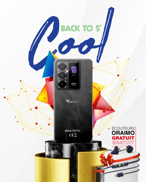 SMARTPHONE CONDOR NOVA 70 PRO 6+256 + écouteur oraimo gratuits