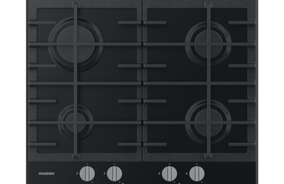 Table de cuisson Rosières 04 Feux/Dark Inox/Thermocouple/Allumage intégré/Grille en fonte