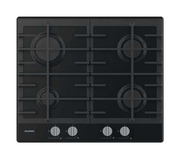 Table de cuisson Rosières 04 Feux/Dark Inox/Thermocouple/Allumage intégré/Grille en fonte