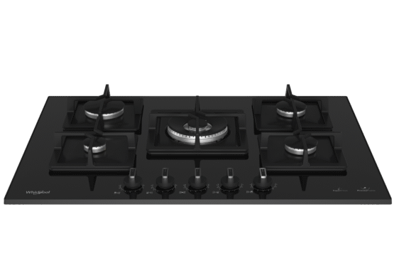 Table de cuisson encastrable Whirlpool  WOK Verre trempé noir  75 cm 5 feux