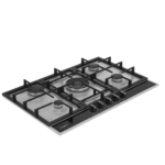 Table de cuisson encastrable Whirlpool 75 cm 5 Feux Gaz Noir Inox – Image 2
