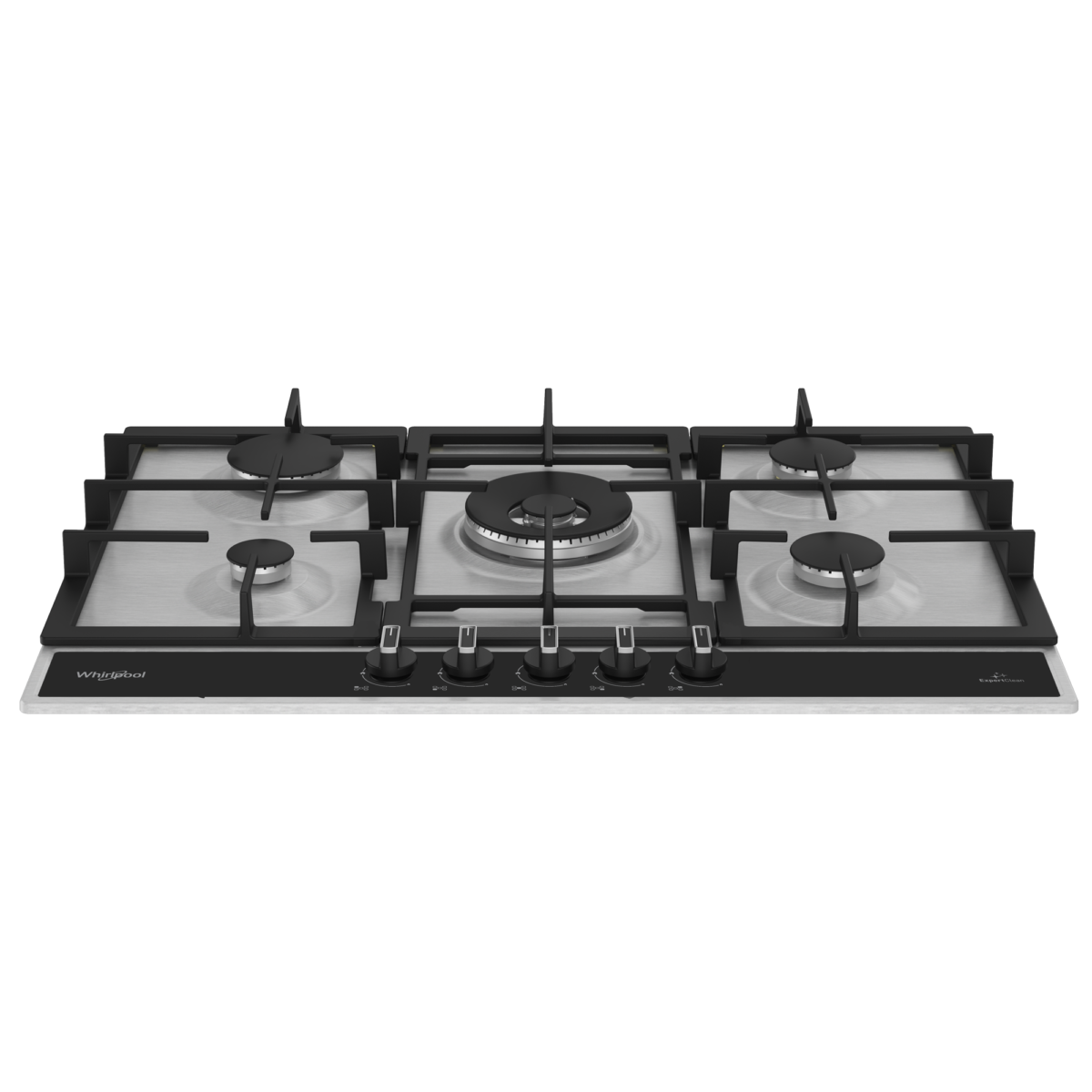 Table de cuisson encastrable Whirlpool 75 cm 5 Feux Gaz Noir Inox – Image 3