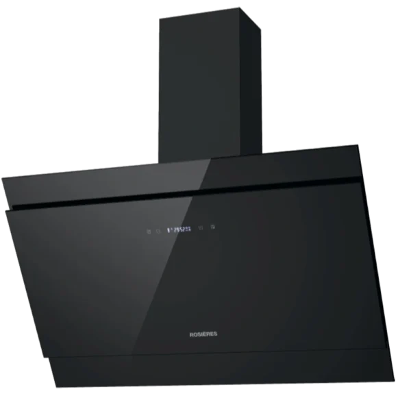 Hotte décoratif Rosières 90 black glass digital 3vitesses 1filtre aluminium