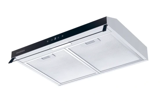 Hotte casquette Rosières 60 Inox avec panel noire tactile 3vitesses RSD6CX-ALG/1