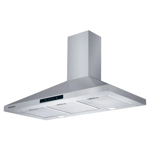 Hotte pyramide ROSIERES 90 inox Digital 3vitesses 2filtres aluminium