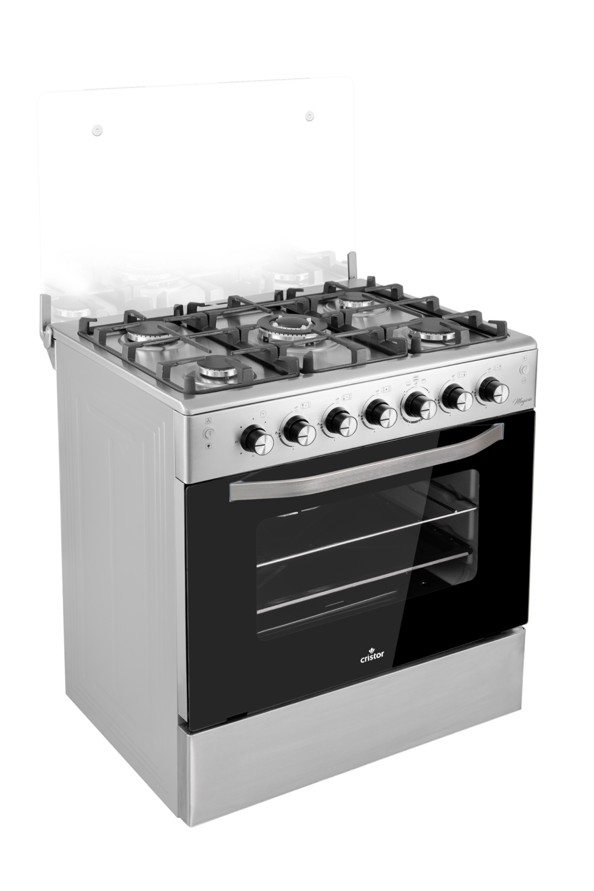 Cuisinière Cristor Magicia  5 feux Inox Noir 80cm – Image 2