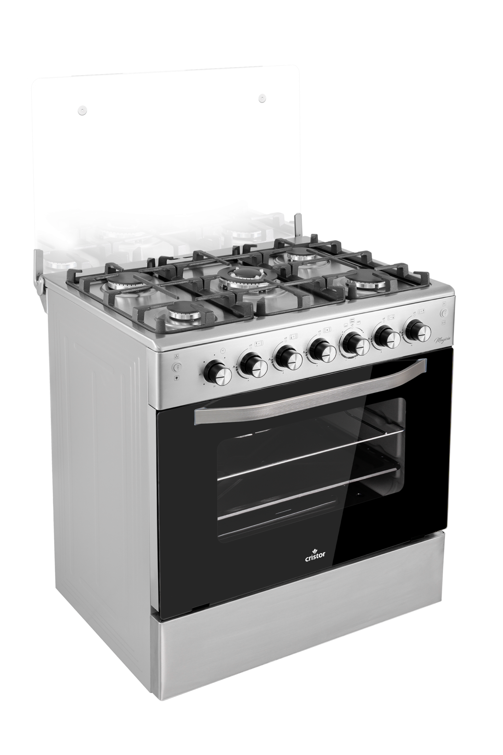 Cuisinière Cristor Magicia 5 feux Inox Noir 80cm 3 Cuisinière Cristor Magicia 5 feux Inox Noir 80cm – Image 2