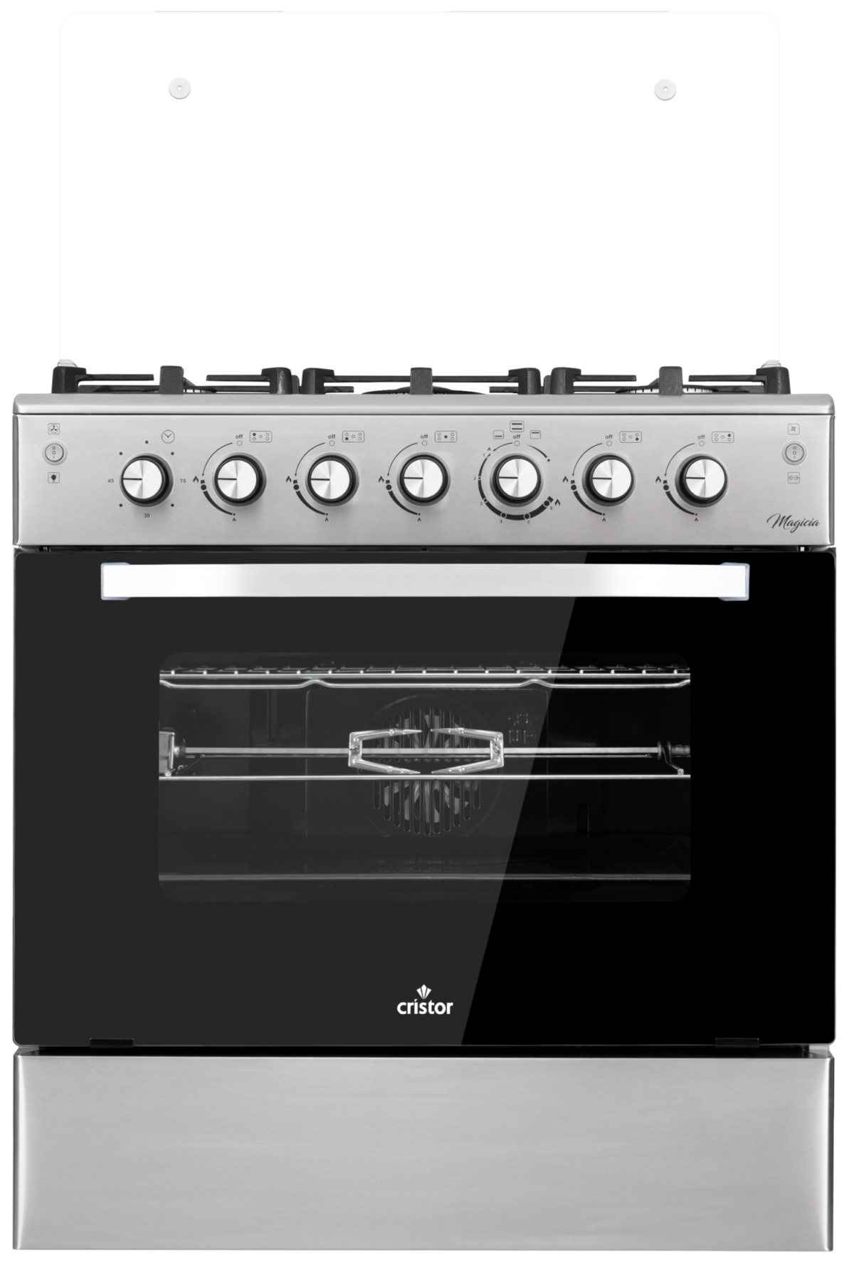 Cuisinière Cristor Magicia  5 feux Inox Noir 80cm – Image 3