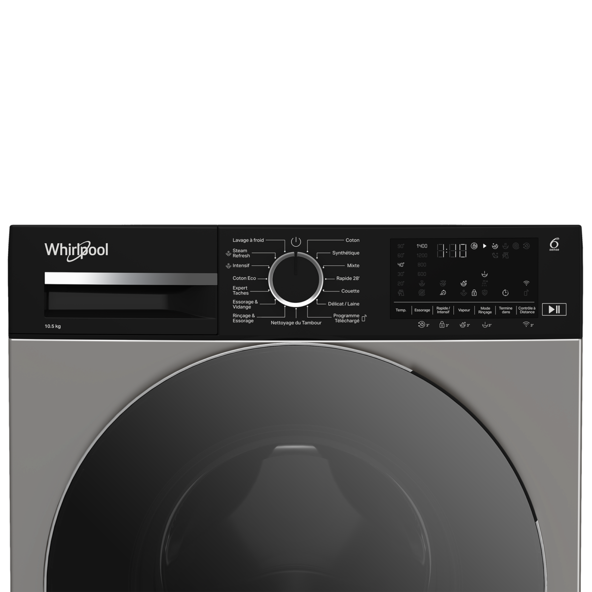 Machine a laver Whirlpool Grise smart 6th sense 10,5 Kg 1400 tr/min – Image 5