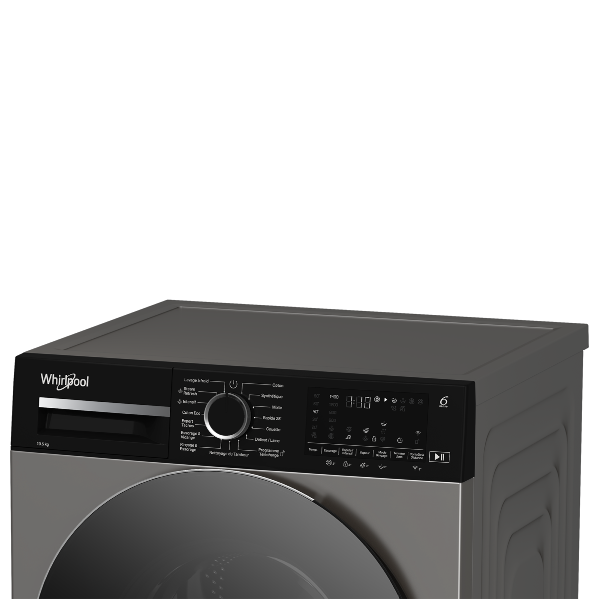 Machine a laver Whirlpool Grise smart 6th sense 10,5 Kg 1400 tr/min – Image 6